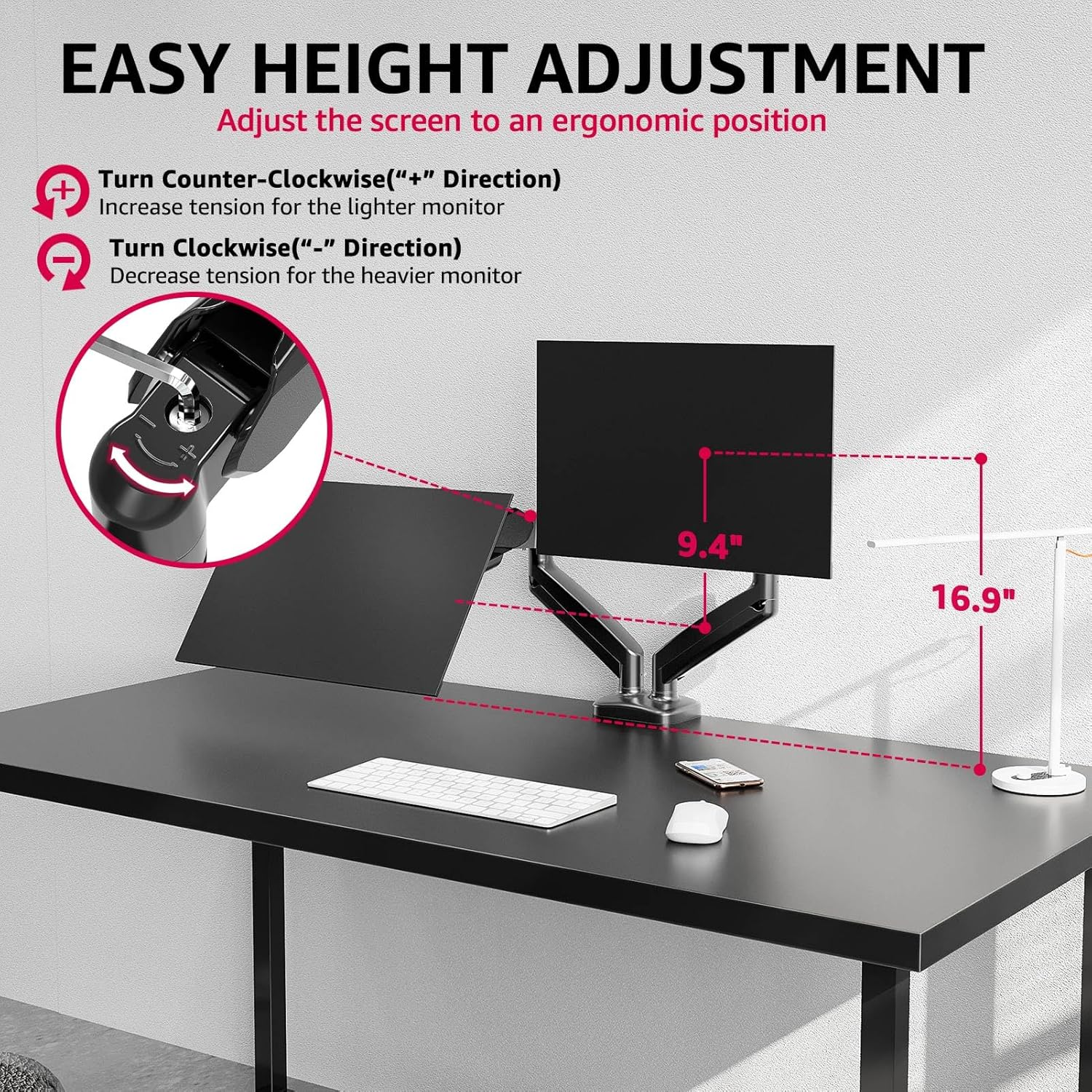 Redragon GMK915 IVORY Dual Monitor Mount Redragon GMK915 IVORY Dual Monitor Mount